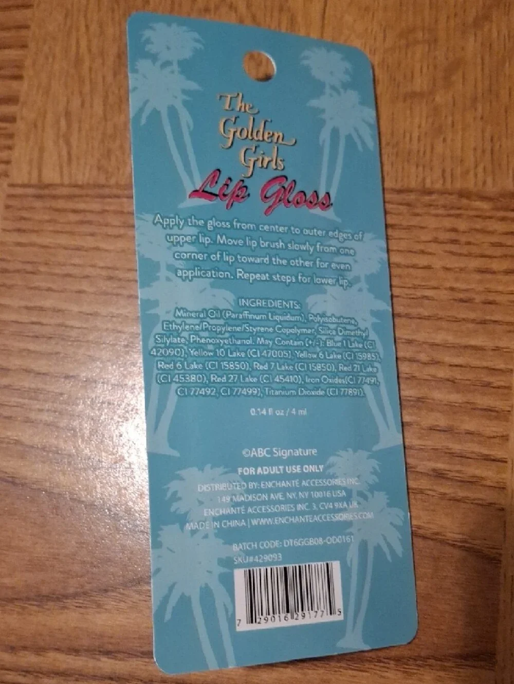 The Golden Girls Blanche Miami Glam Pink Lip Gloss
